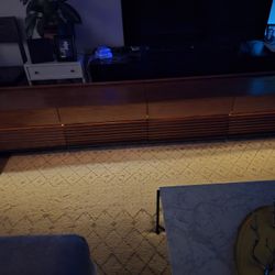 118.11'' Mid-Century TV Stand with LED Lights