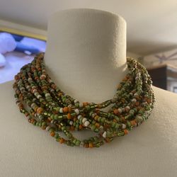 Hand Made Beaded Waterfall Necklace