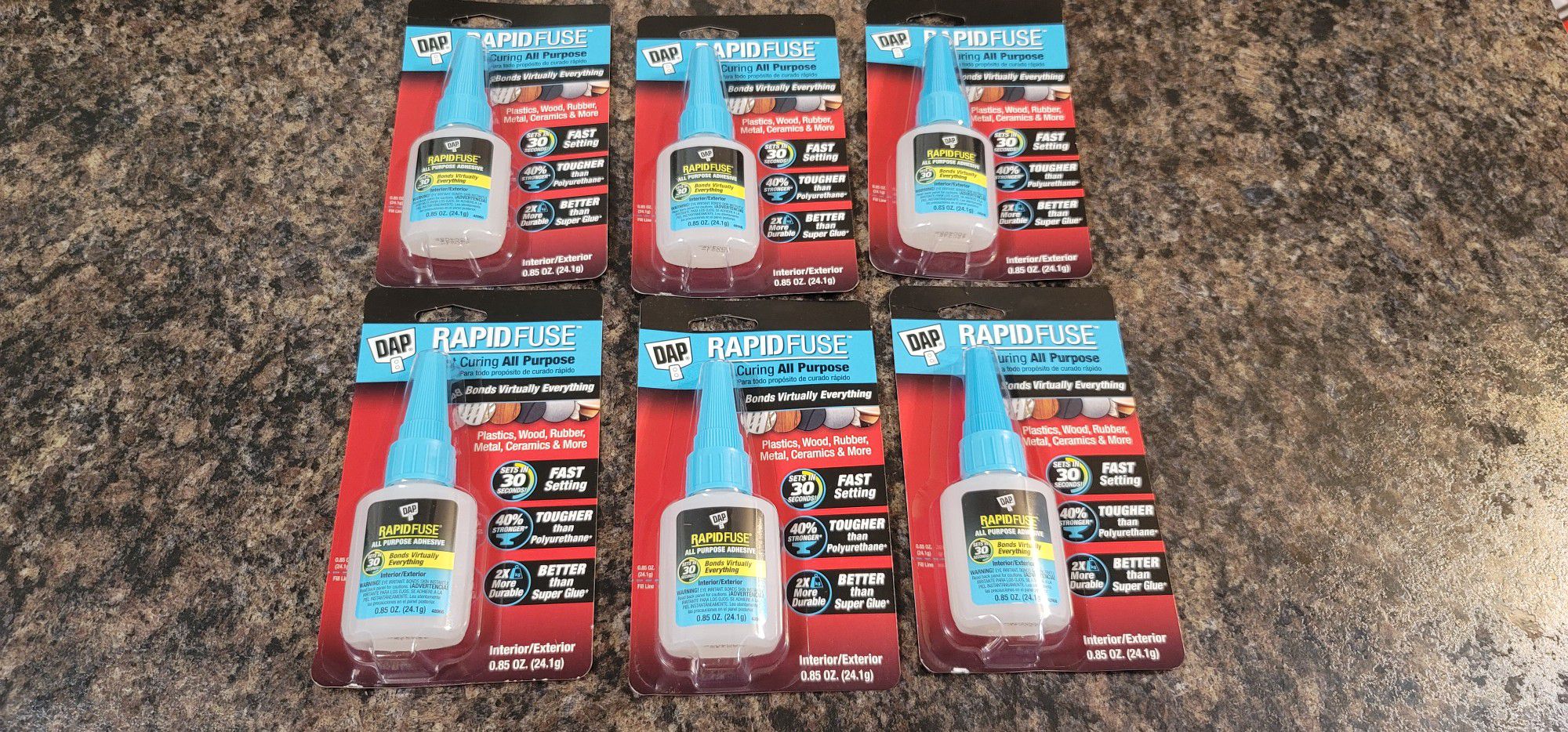 pack of 6 DAP RapidFuse All-Purpose Adhesive Glue, Clear