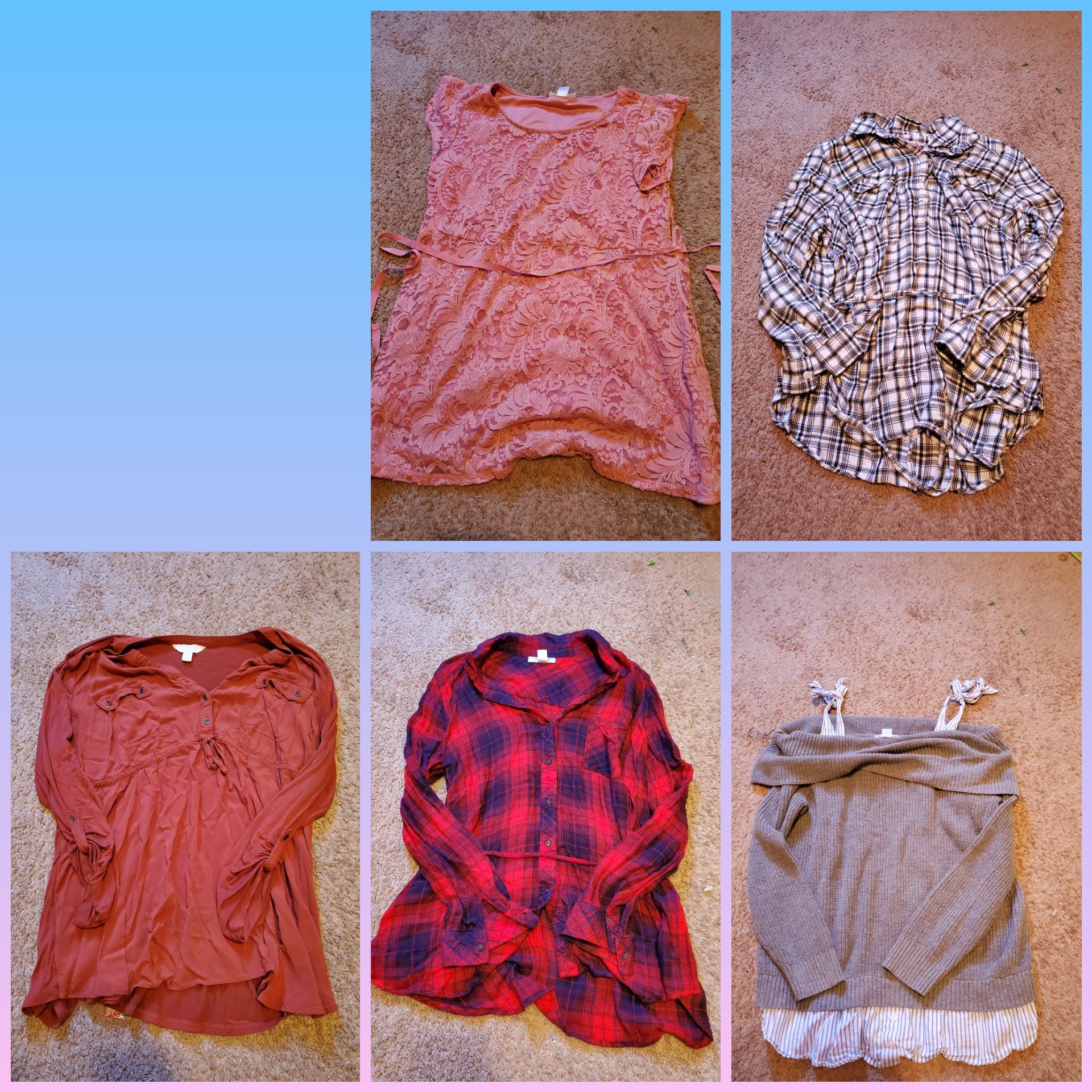 5 size xlarge maternity tops