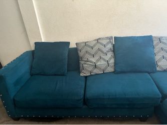 Blue Sofa With Cushions