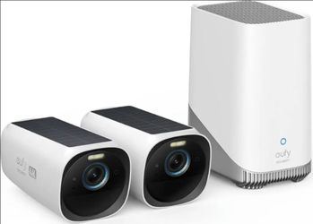 Eufy Security 4K Solar Wireless Camera System (2 Cameras + HomeBase) + eufy 2K Smart Security Camera