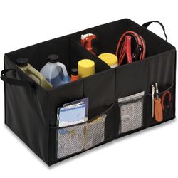 Honey-Can-Do Soft Storage Chest, Black Folding Car Trunk Organizer 