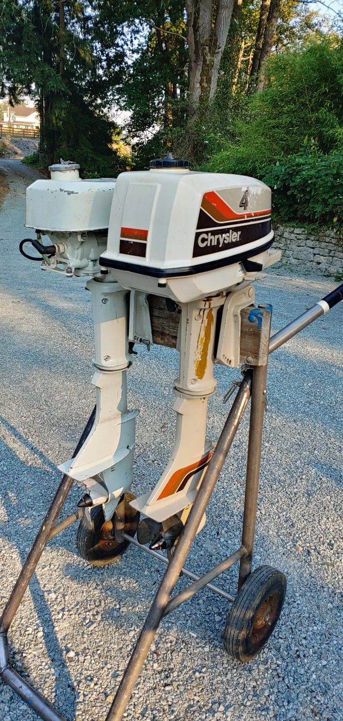 Two 4hp chrysler outboards. Outboard motors