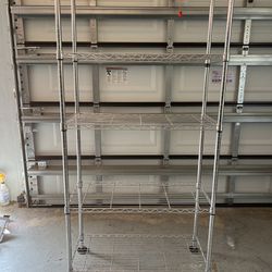 Metal Shelves for Storage with Wheels, Ideal for Garage
