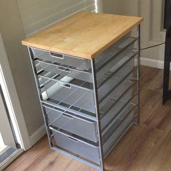Elfa Mesh Kitchen Cart Platinum Container Store