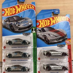 Hot Wheels ZAMAC Lots of 5 Cars Corvette & Pininfarina 