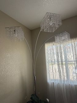3-Light Crystal Arc Floor Lamp