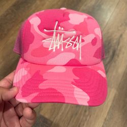 Stussy x Bape Trucker Hat Pink o/s