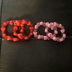 Valentine bracelets red/pink