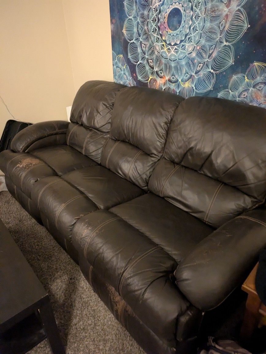 Reclining Leather Sofa