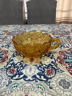 Amber Pressed Glass Punch Cup