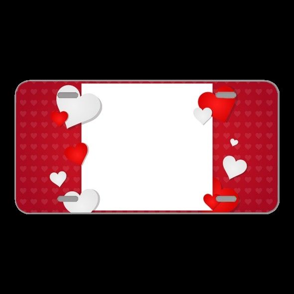 License Plate Novelty Car Front Valentines Day Background Heart