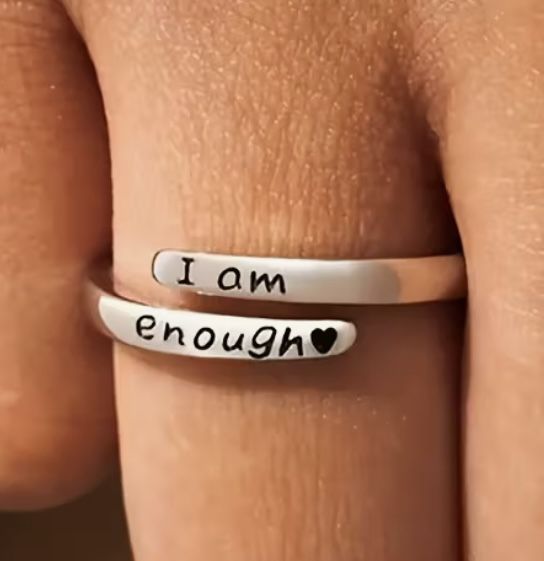 NEW “I am enough” Ring With Lil Heart After Words VERY CUTE