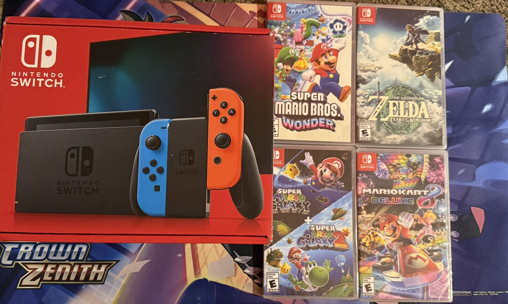 Nintendo Switch With Games And Split Pad
