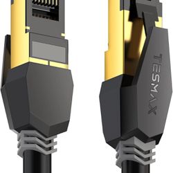Tesmax Cat8 Ethernet Cable 10FT, High Speed Gaming Internet Cable, 40Gbps 2000Mh