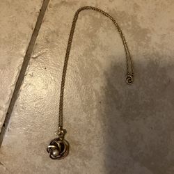 18” antique gold filled pendant necklace