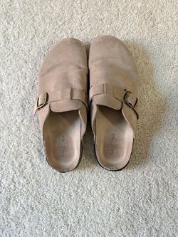 Arizona Jean Co Suede Buckle Clogs Size 10