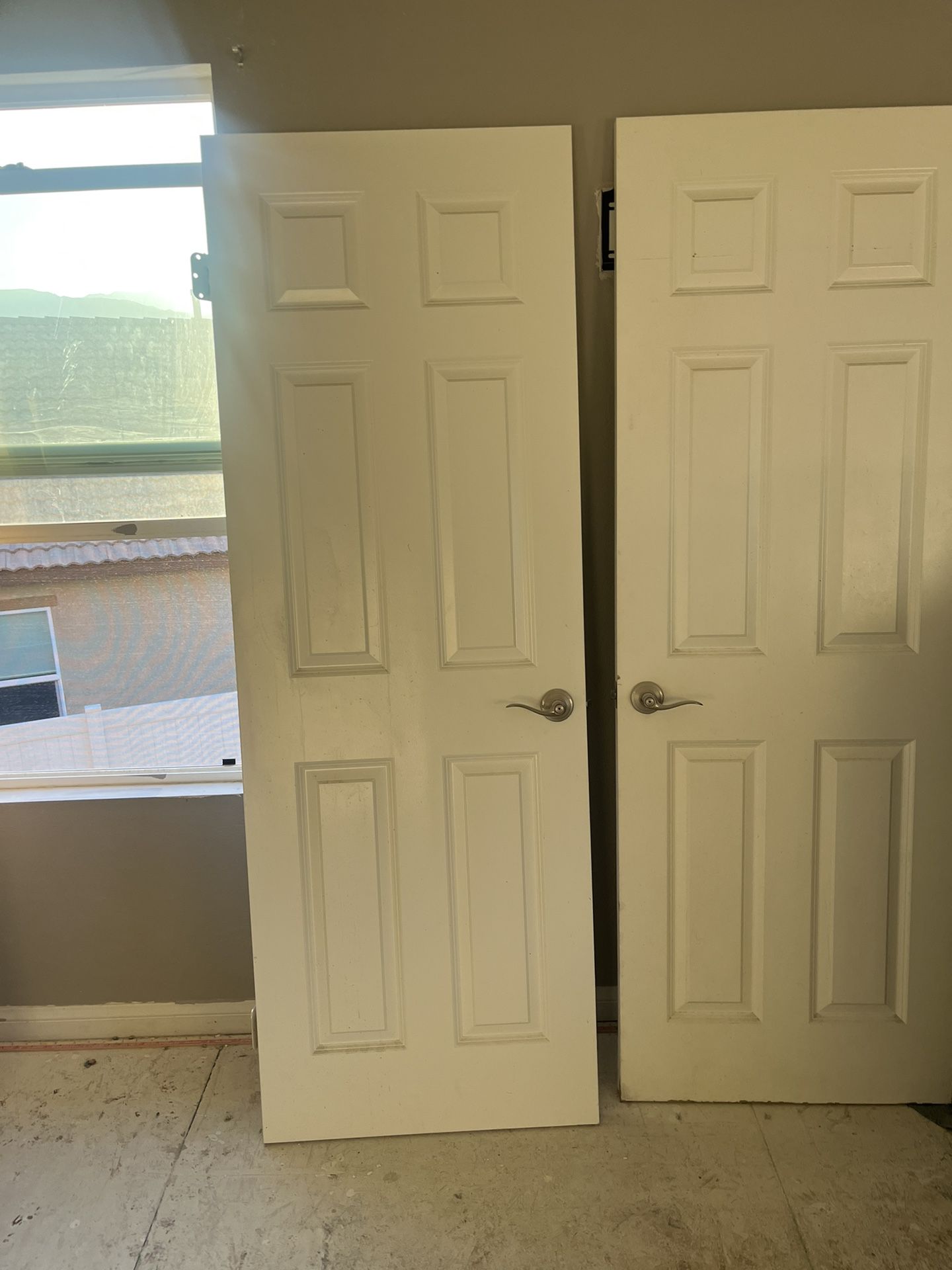 Prehung Door & Slab 6 Panel Doors With Handles And Hinges