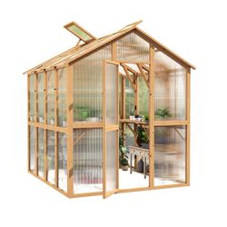 AECOJOY 6x7 FT Wooden Greenhouse for Outdoors, Walk-in Garden Greenhouse with Plant Stand, Lockable Door $450  Warehouse Address: 2745 Boone st  Colum