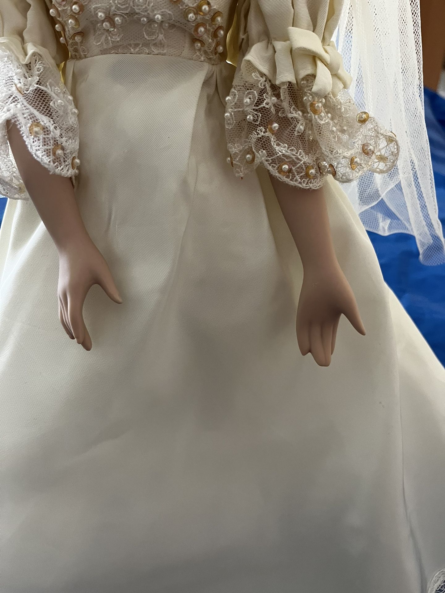 strapless open back dress Princess Diana Bride Collection Porcelain Doll Danbury Mint Doll main image 0