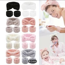 3Pcs Spa Headband Wrist Wash Band Set For Women