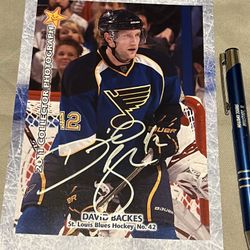 David Backes Autographed 5”x7” Card !