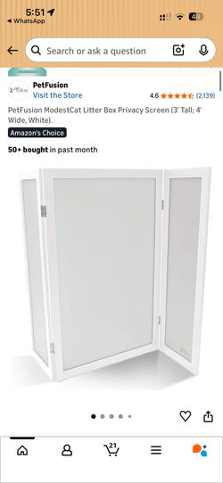 Privacy screen for litter stations white - Petfusion brand - NEW