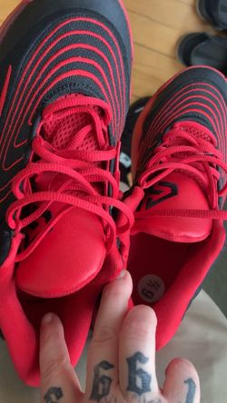 Nike Giannis Immortality 4 Basketball Shoes in the "Bred" black and university red