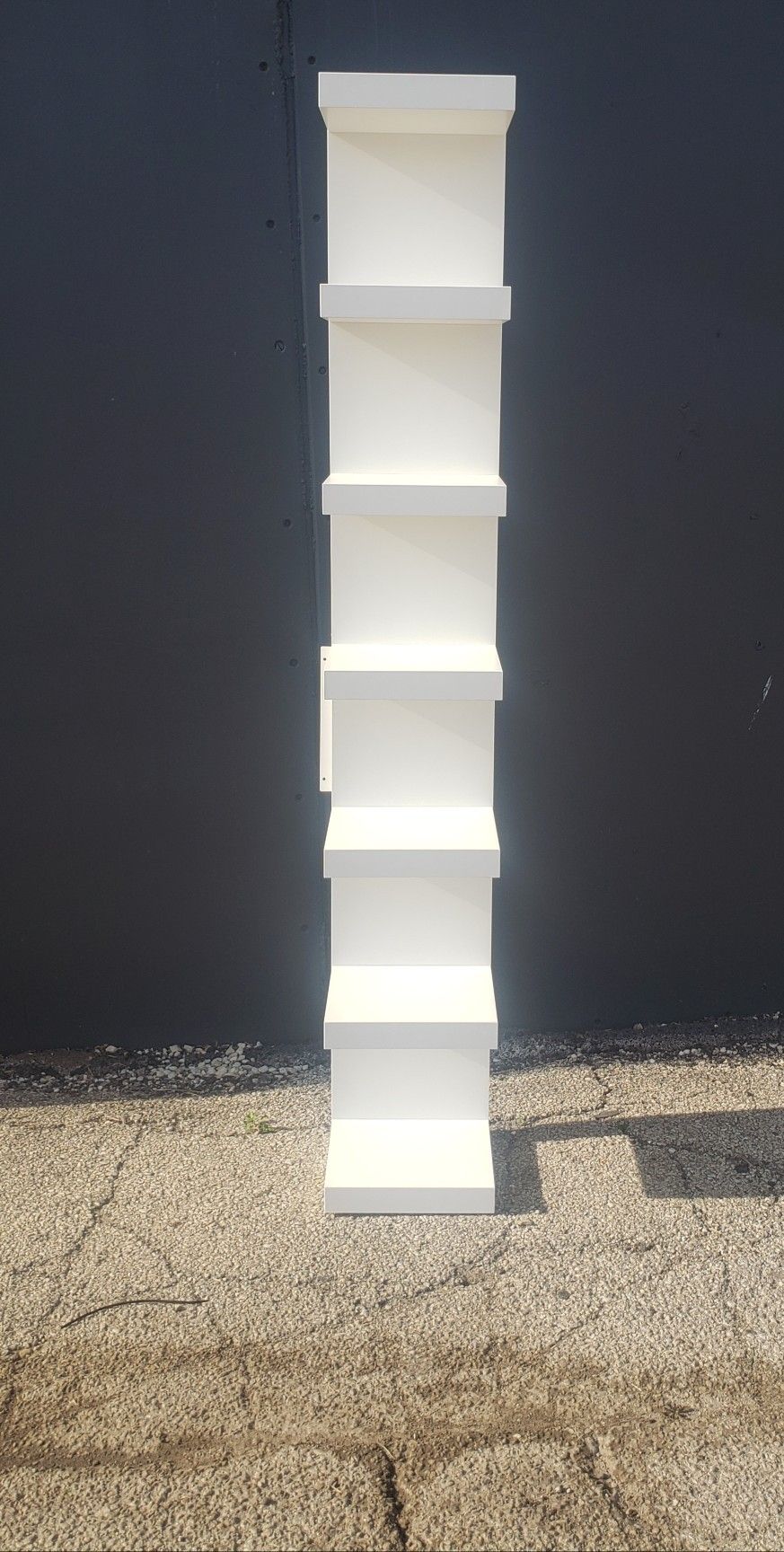 White Wall 7 Tier Shelf Unit 12inx75in