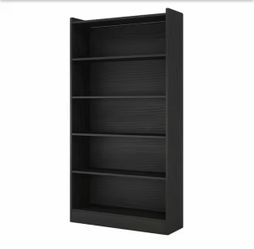 35.4 in. W x 11.8 in. D x 72 in. H Black Tall Etagere Bookcase and Bookshelf Large Bookcases Organizer