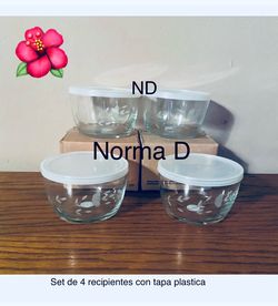 Set de 4 recipientes con tapa plástica nuevos en sus cajas 🌺 princess house 🌺