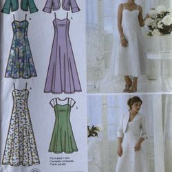 Simplicity 3741 Easy to Sew Pattern Dresses Jacket Bolero Sizes 8-16 Uncut