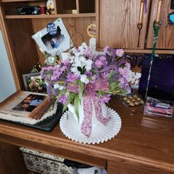 Fenton Hobnail Milk glass Pitcher And Plate