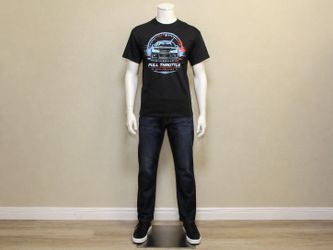 Full Throttle Racing Line JDM Car Graphic T-Shirt Black