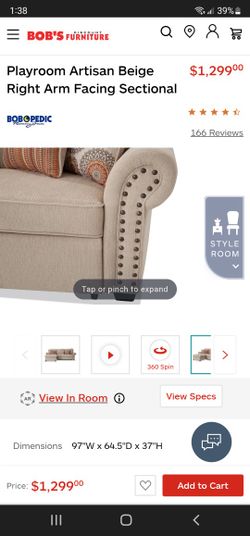 Playroom artisan beige left arm facing sectional outlet