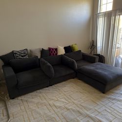 Grey Sectional Couch- Used Like New 