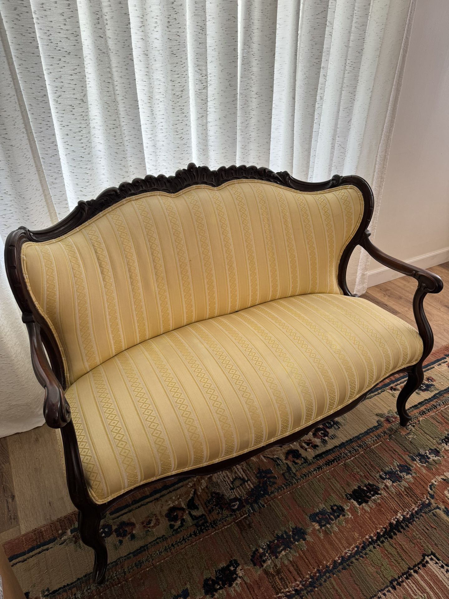Antique Yellow Chair/Loveseat