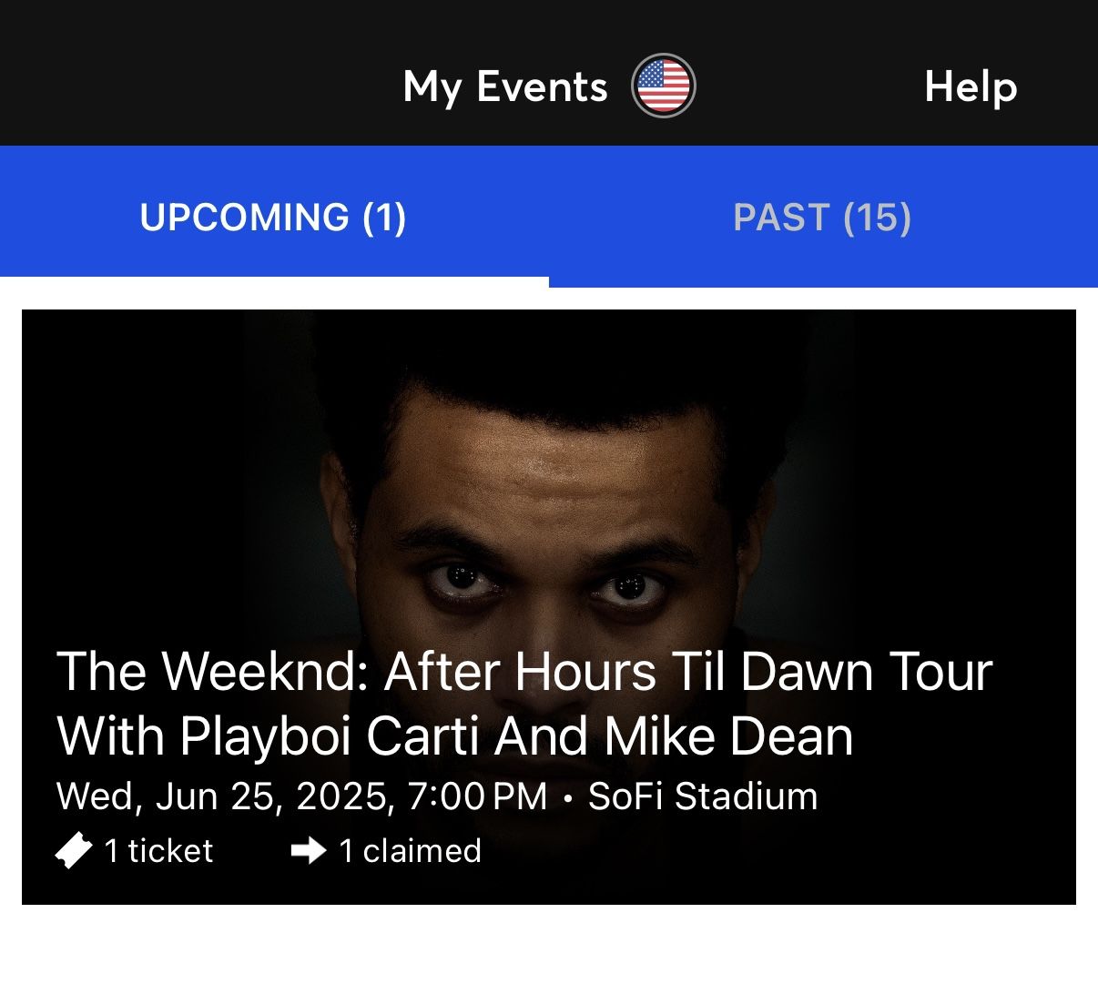 1 The Weeknd LA Night one ticket