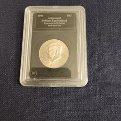 1998 BU Kennedy Half Dollar In Case