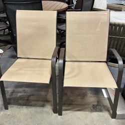 Newly Assembled  2 Piece Patio Dining Chairs, Outdoor Bistro Chairs W/Curved Armrests