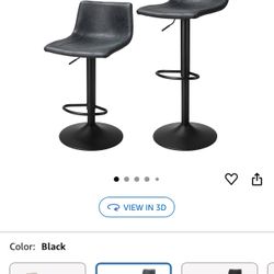 4 brand new, adjustable swivel bar stools in black