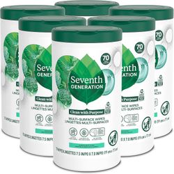 Seventh Generation Multi-Surface Wipes, Garden Mint scent, 70 ct, Pack of 6 70 Count (Pack of 6) Mint