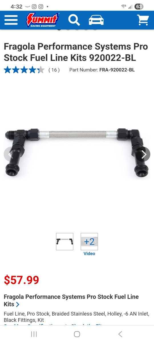 AN6 3/8 Double Pumper Fuel Inlet Lines