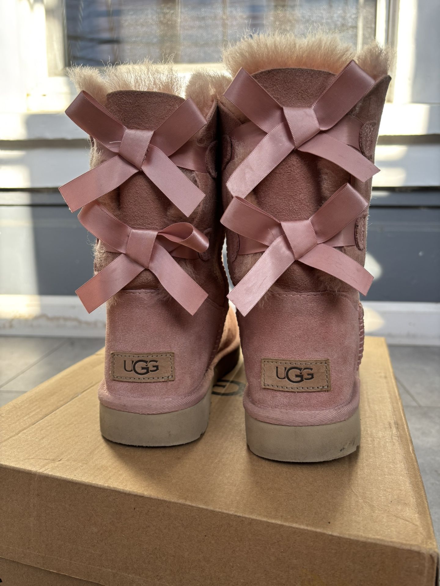 UGG Pink Boots with Bows