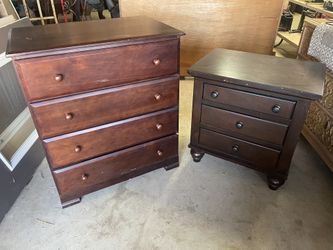 Real Wood Nightstand And Dresser 
