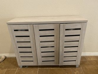 Beige Shoe Storage Cabinet