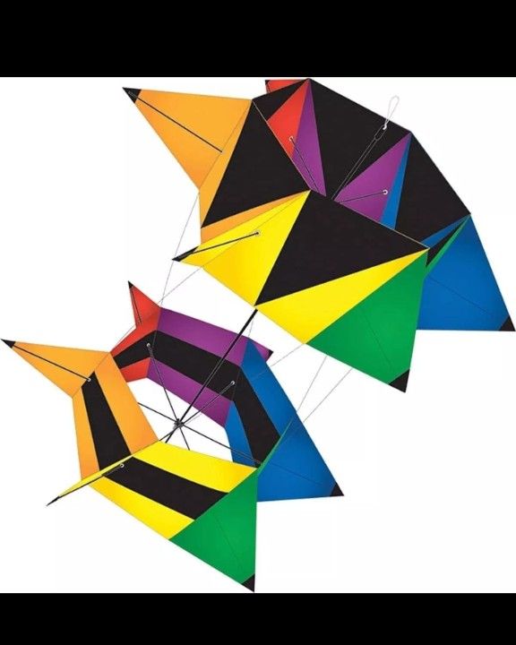 Spin-Box 36" Inch 3-D Rotating Kite Tri-Winder Wind Gauge Rip Stop Nylon Fiberglass
