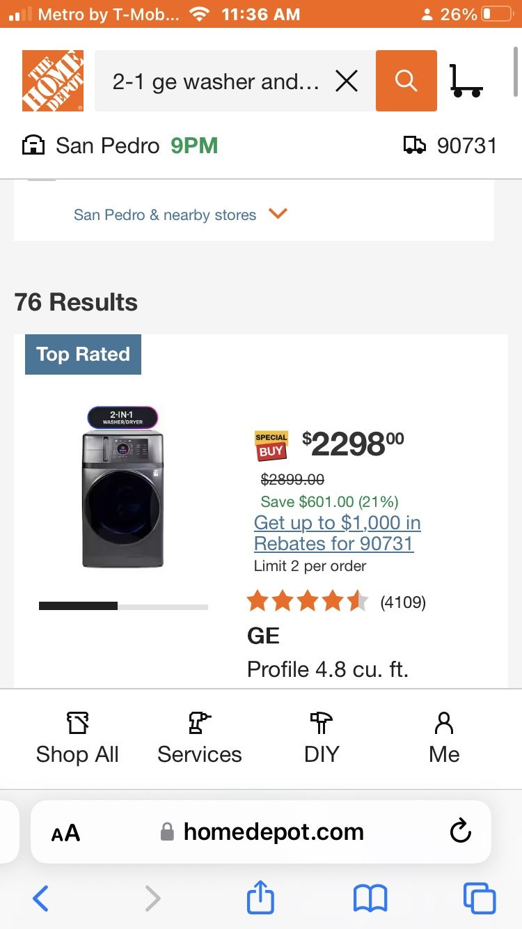 GE 2in1 Brand New Washer/dryer