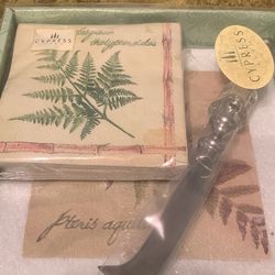 VINTAGE Cypress Home Botanical Fern Hostess Set